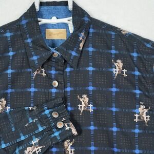 VTG Wrangler Womens Black Plaid Pinup Cowgirl Western Metal Buttons‎ Shirt Small